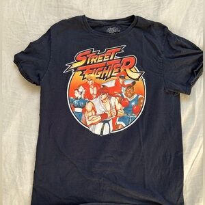Street fighter black T-shirt, vintage video game retro